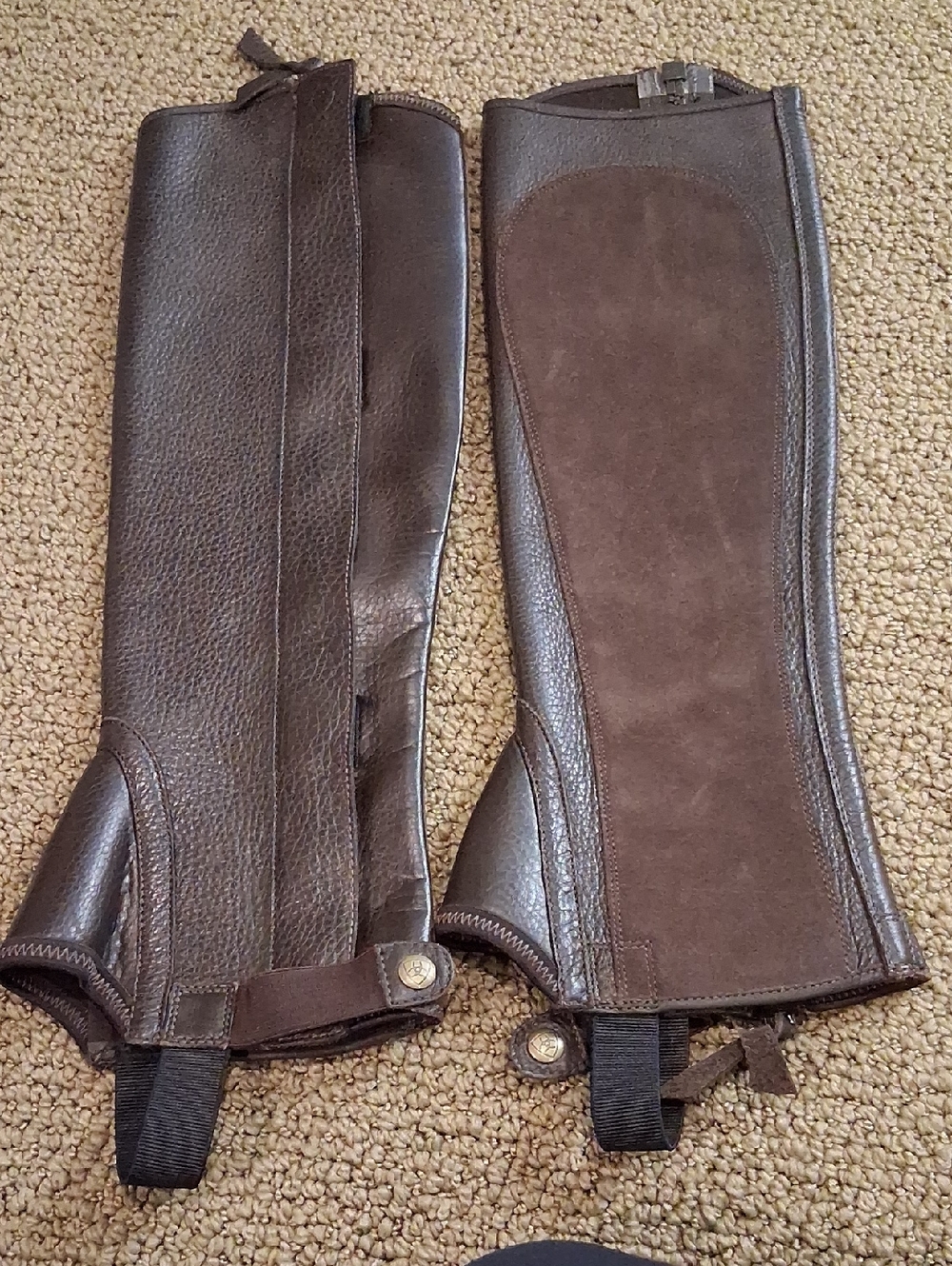 Ariat Brown Leather Suede Half Chaps